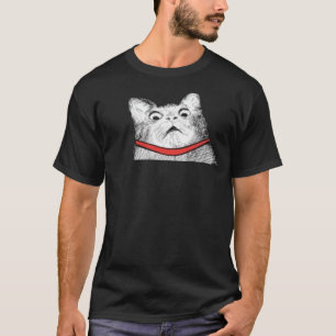 Camiseta Arfada surpreendida Meme do gato - t-shirt preto