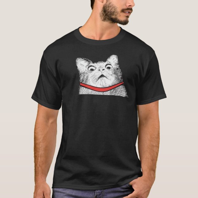 Camiseta Arfada surpreendida Meme do gato - t-shirt preto (Frente)