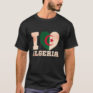 Camiseta Argélia Bandeira Algeriana Amor Coração Longa Folg