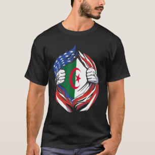 Camiseta Argélia Bandeira Americana Orgulhosa Do Meu Herita