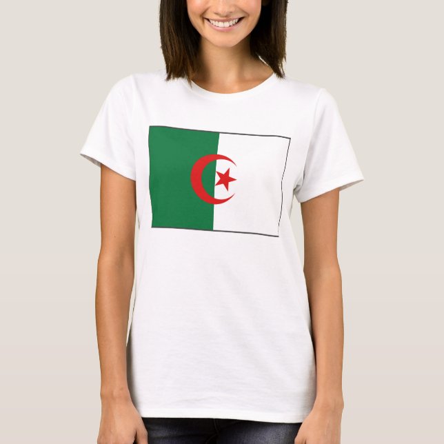 Camiseta Argélia Flag x Map T-Shirt (Frente)