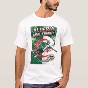 Camiseta Argélia Gol Energia Esqueleto Atacante Nações Negr