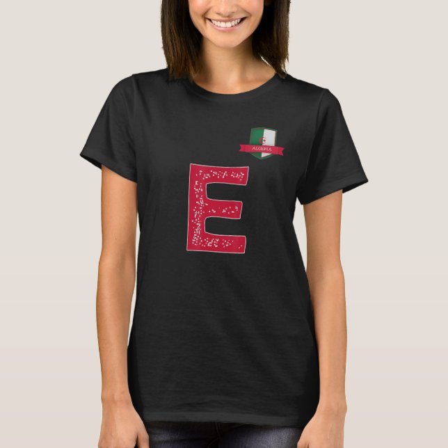 Camiseta Argélia Human Flag Group Letter E Argélia (Frente)