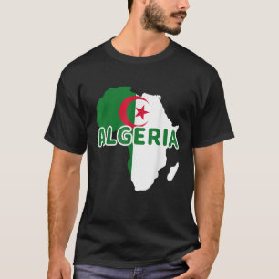Camiseta Argélia - Mapa de Sinalizador do Orgulho Argelino 