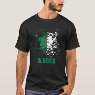Camiseta Argélia Retro Aquarelas Esportivas Vintage Bandeir