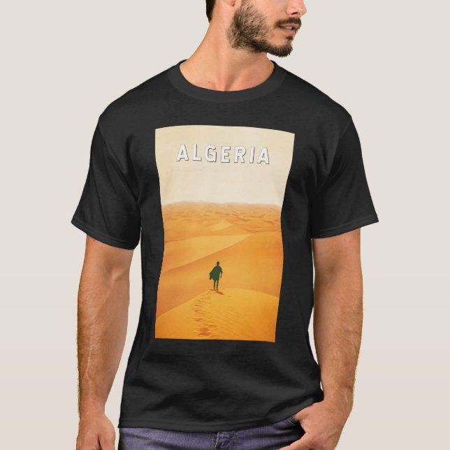 Camiseta Argélia Viagem Art Vintage (Frente)