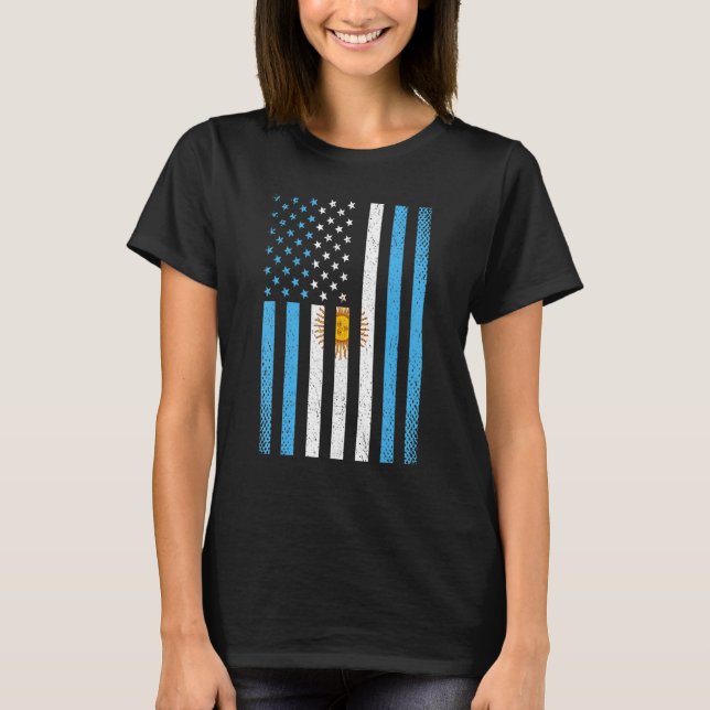 Camiseta Argentina Argentinian Flag Football Soccer Sport (Frente)