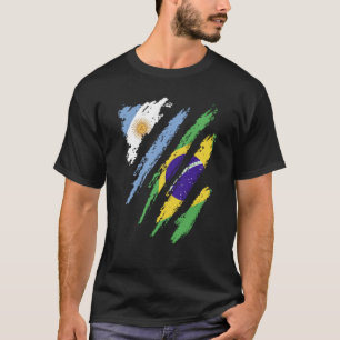 Camiseta Argentina Bandeira Brasil Cultivou Greve de País P