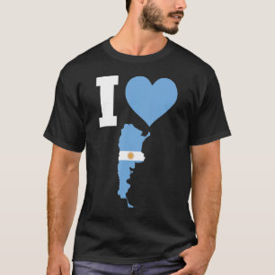 Camiseta Argentina Bandeira da Argentina I Love Argentina