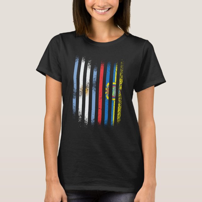 Camiseta Argentina Flag Ecuador Grown Country Flags Stripes (Frente)