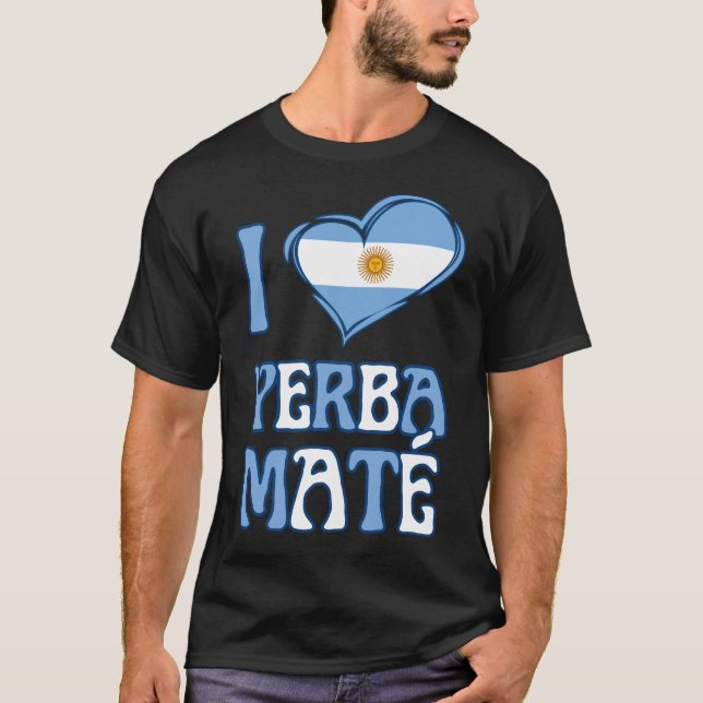 Camiseta Argentina Flag I AMOR YERBA MATE (Frente)