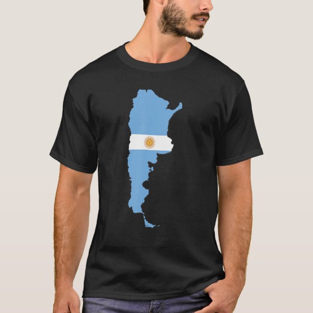 Camiseta Argentina flag in Argentina outline Argentina (Frente)