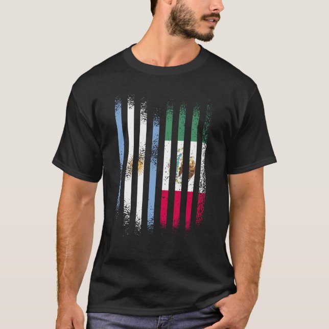 Camiseta Argentina Flag Mexico Grown Country Flags Stripes (Frente)