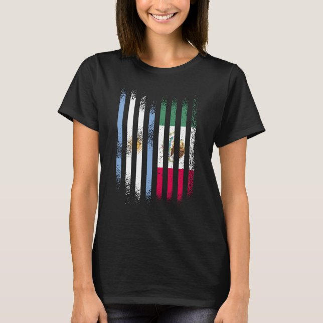 Camiseta Argentina Flag Mexico Grown Country Flags Stripes (Frente)