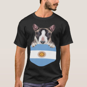 Camiseta Argentina Flag Miniature Bull Terrier Dog Pocke