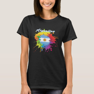 Camiseta Argentina Flag Pride Gay Colorful Splash Argentini