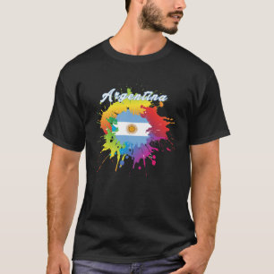 Camiseta Argentina Flag Pride Gay Colorir Splash Argentini