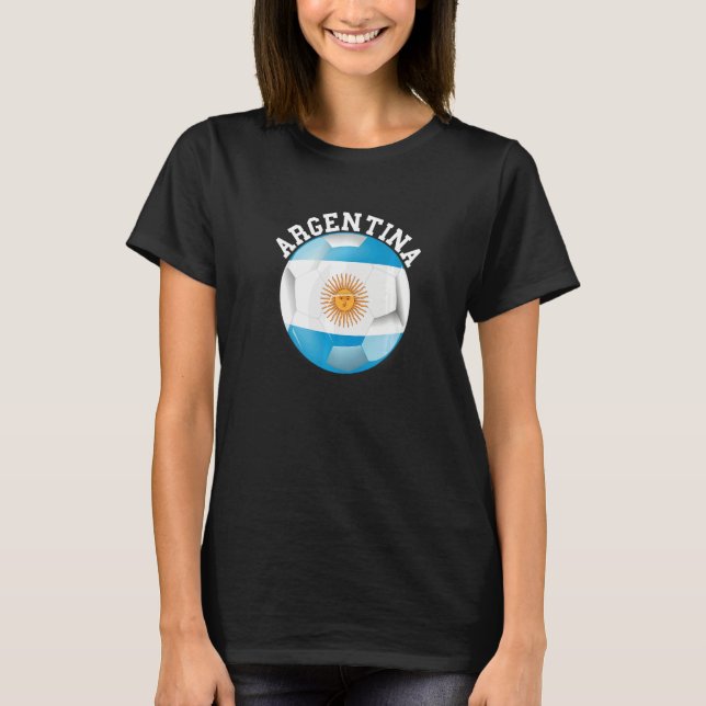 Camiseta Argentina Flag Soccer Game Ball Pride Argentinian  (Frente)