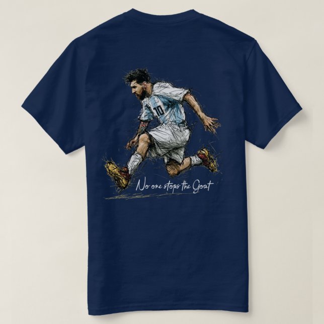 Camiseta Argentina GOAT 10 Esboço de Futebol (Verso do Design)