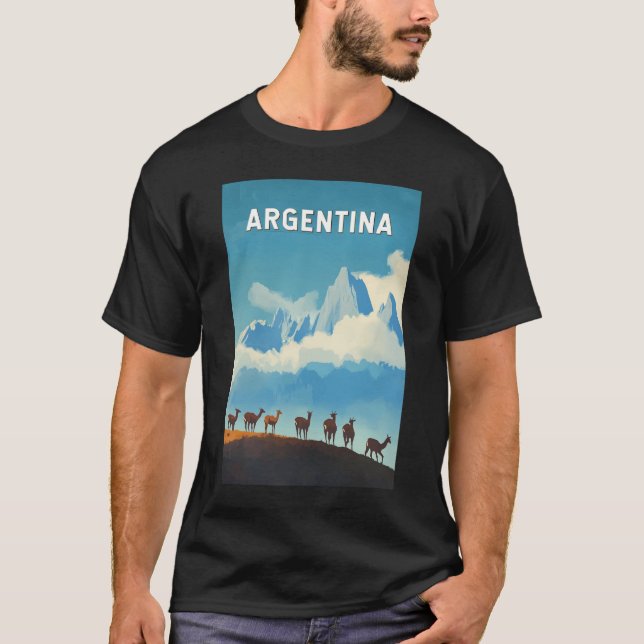 Camiseta Argentina Ilustração Viagem Art Vintage (Frente)