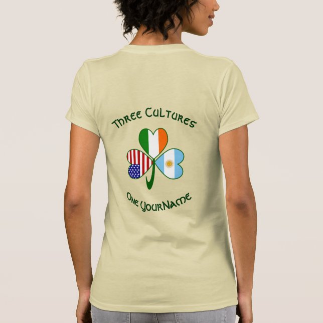Camiseta Argentina Ireland USA Shamrock Personalize Women's (Verso)