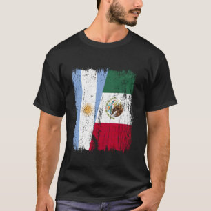 Camiseta Argentina México Meia Bandeira Argentino Mexicano