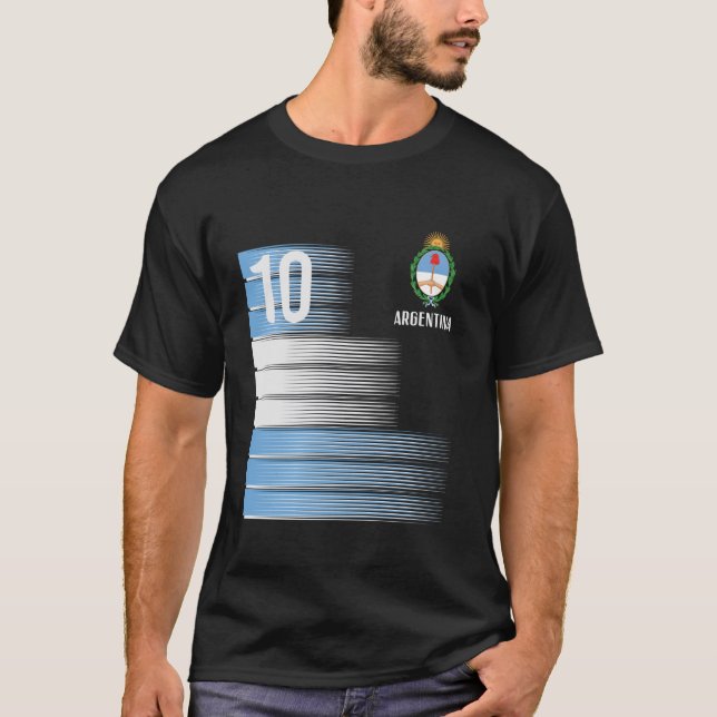 Camiseta Argentina Número 10, Futebol de Bandeira Mulheres  (Frente)