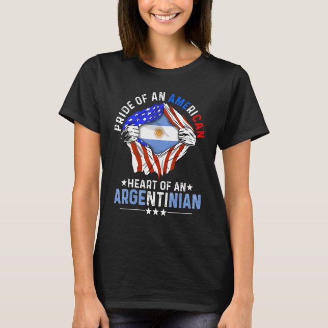 Camiseta Argentinian American America Pride Foreign Argenti (Frente)