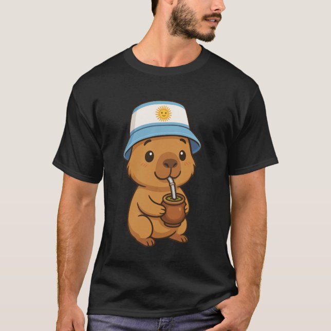 Camiseta Argentinian Capybara Yerba Mate Kawaii Argentina C (Frente)