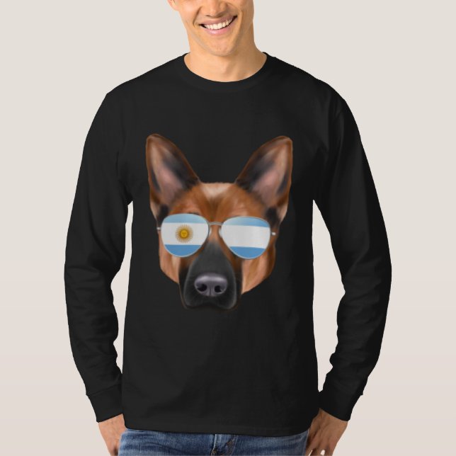 Camiseta Argentinian Flag German Shepherd Dog Argentina Poc (Frente)