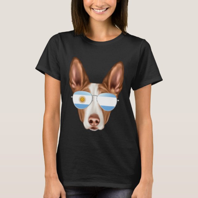 Camiseta Argentinian Flag Ibizan Hound Dog Argentina Pocket (Frente)