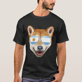 Camiseta Argentinian Flag Shiba Inu Dog Argentina Pocket