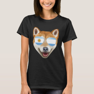 Camiseta Argentinian Flag Shiba Inu Dog Argentina Pocket