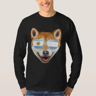 Camiseta Argentinian Flag Shiba Inu Dog Argentina Pocket