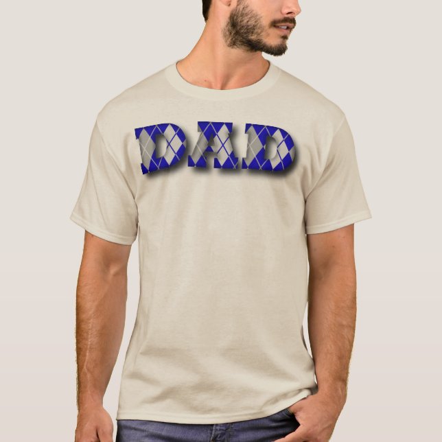 Camiseta Argyle Pai Azul e Cinza (Frente)