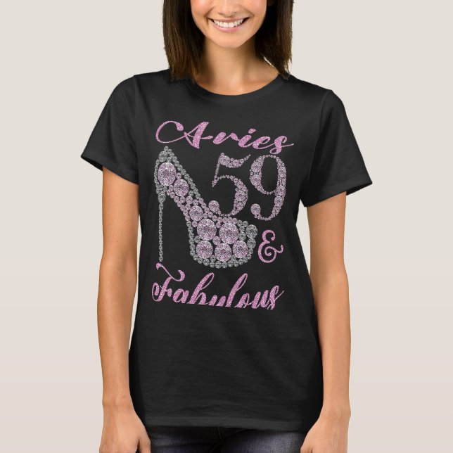Camiseta Aries 59 & Fabulosamente Sparkly High Heels 59º Ha (Frente)
