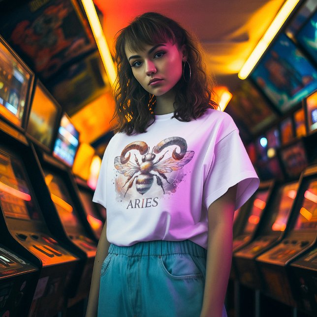 Camiseta Aries Bee Zodiac Whimsy (Criador carregado)