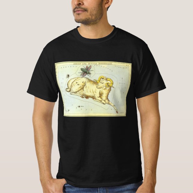 Camiseta Áries Carneiro, Constelação Vintage, Espelho de Ur (Frente)