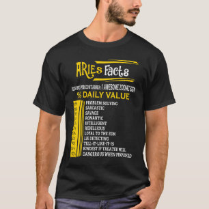 Camiseta Aries Fatos do Nascer Zodiac T de 21 de março a 19