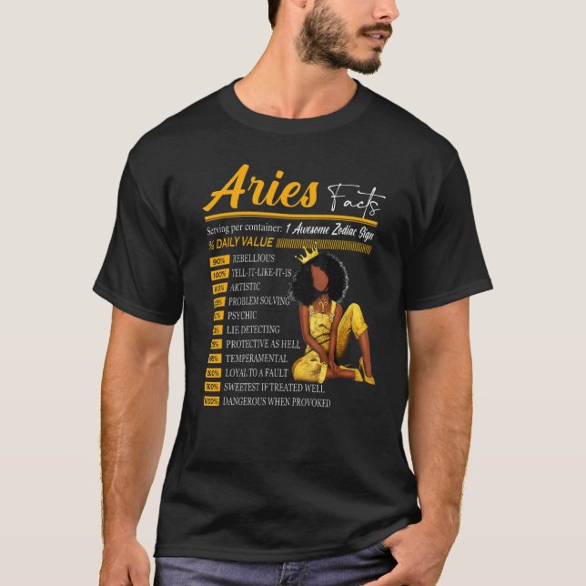 Camiseta Aries Fatos Incrível Sinal Zodíaco Horoscópio Aniv (Frente)