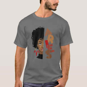 Camiseta Aries Girl Afro Bloqueia Menina Zodíaca Sinaliza A