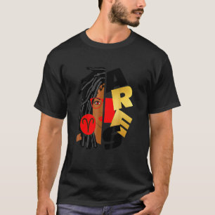 Camiseta Aries Girl Afro Bloqueia Menina Zodíaca Sinaliza A