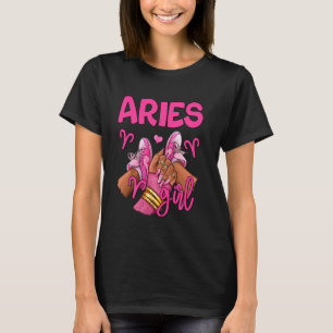 Camiseta Aries Girl Birthday Queen Women Sneakers Zodiac Si
