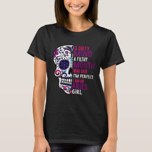 Camiseta Aries GIrl Dia De Los Muertos Crânio Mexicano