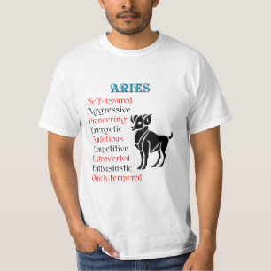 Camiseta Aries Horoscope Sinal de Zodíaco