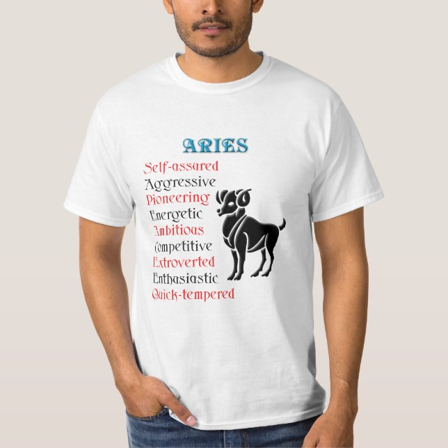 Camiseta Aries Horoscope Sinal de Zodíaco (Frente)