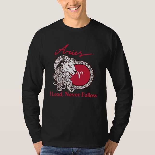 Camiseta Aries I Lead Never Follow (Frente)