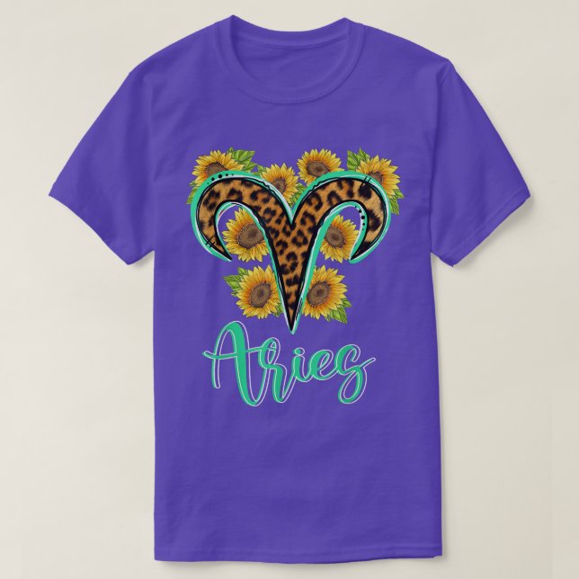 Camiseta Aries March Bday Leopard Zodiac Sinal (Frente do Design)