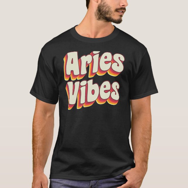 Camiseta Aries Março aniversário Retro Aries Z (Frente)