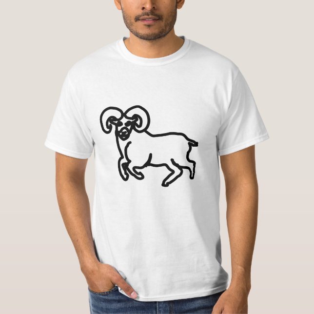 Camiseta Aries Outline Ram T‑Shirt – Strong Aries Energy  (Frente)